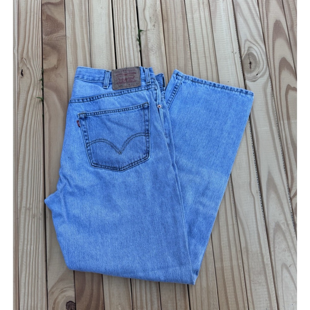 Vintage Levi's 505 Jeans Regular Fit Y2K Size 38x32 Red Tab Made In Egypt